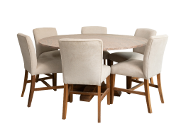 Granite dining table with chair