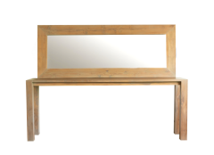 Plain console with teak mirror